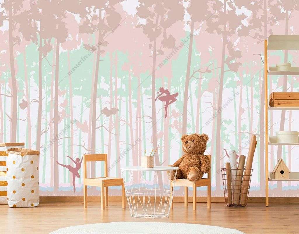 Фотообои в интерьере сказочный лес  14-402 фото