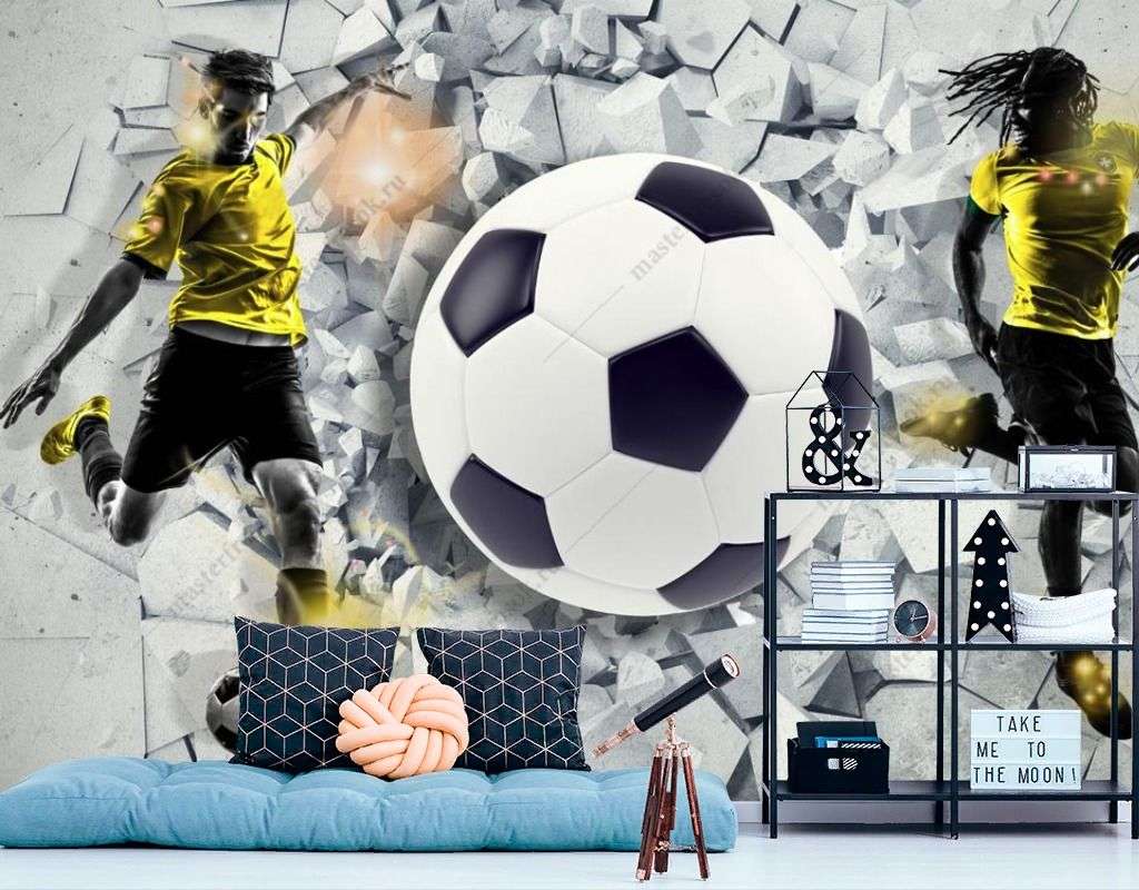 Фотообои в интерьере футболисты  14-516 фото
