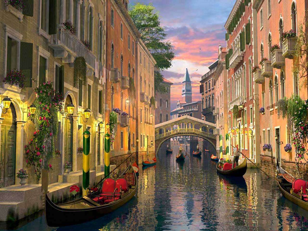 Фотообои в интерьере венеция светящаяся ночью  8-099 фото