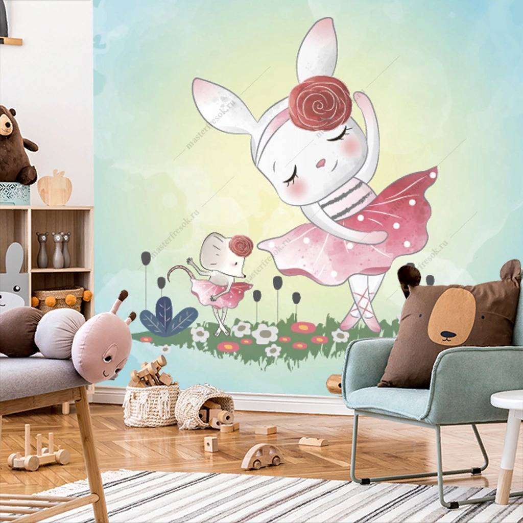 Фотообои в интерьере зайка балерина  12-468 фото
