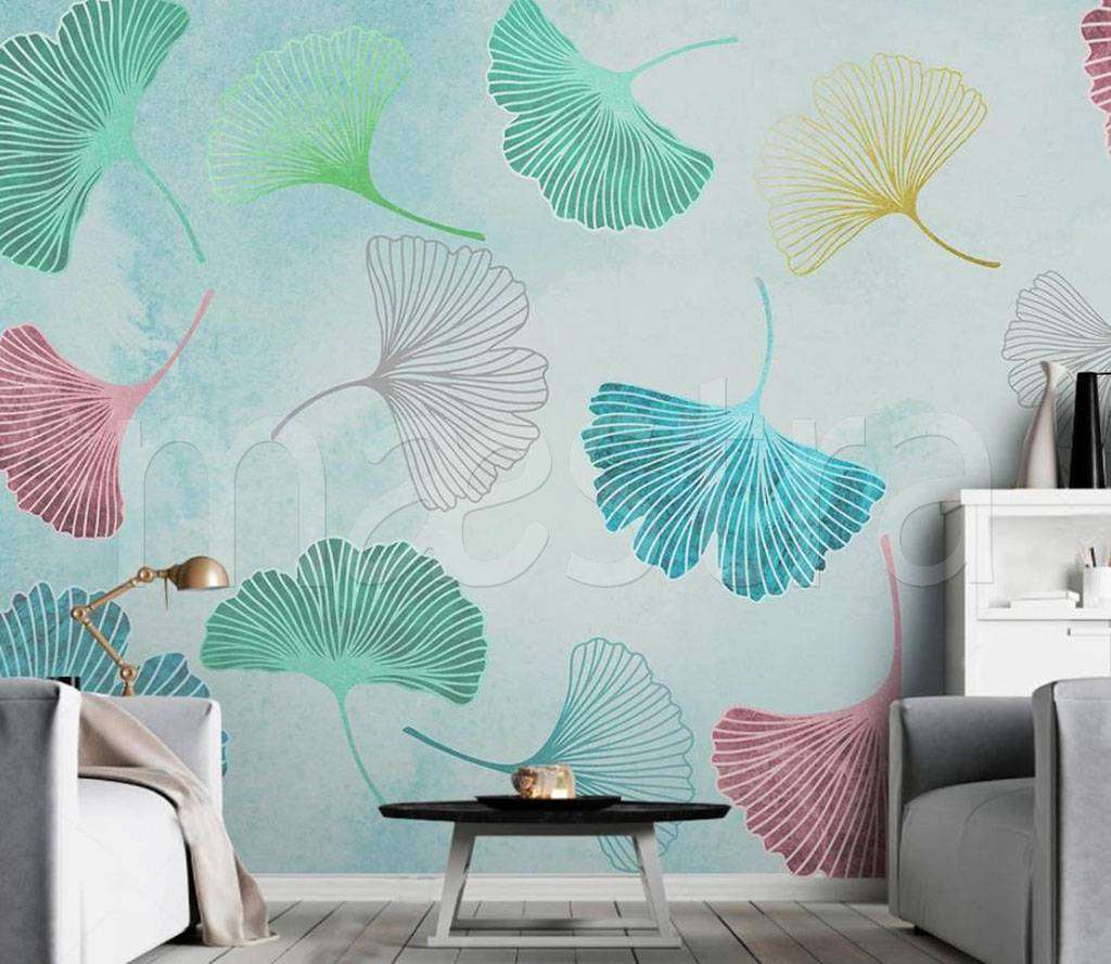 Фотообои в интерьере абстракция лепестки  15-491 фото