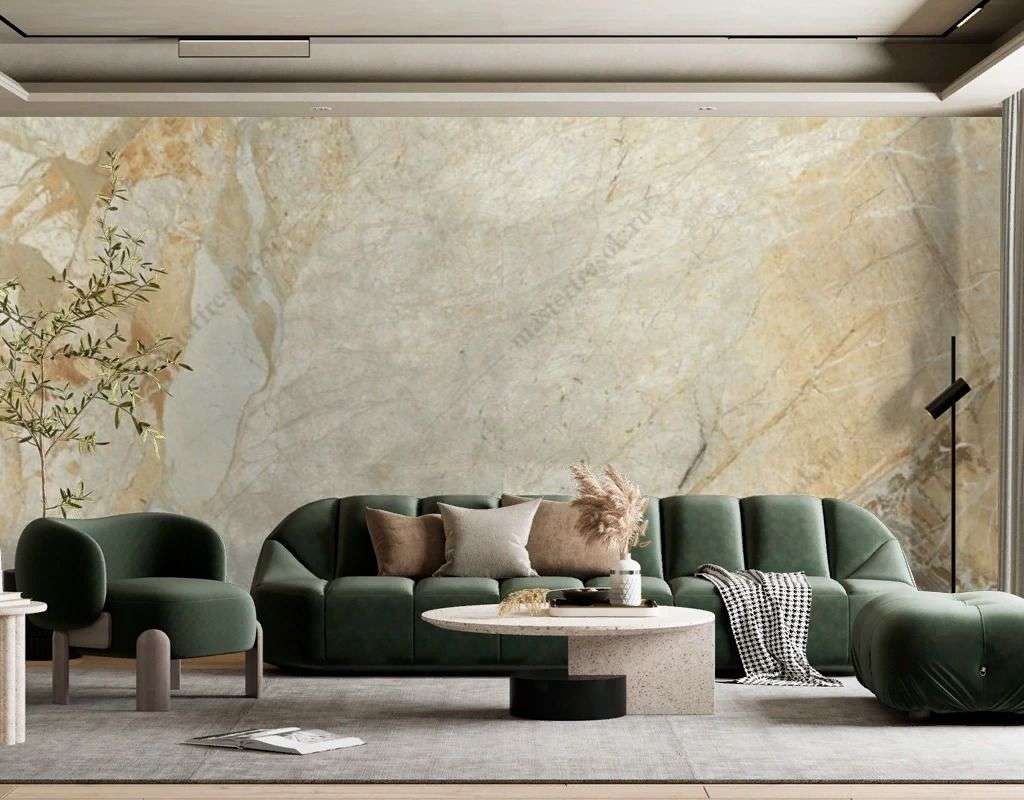 Фотообои в интерьере мрамор светлый беж  9-1796 фото