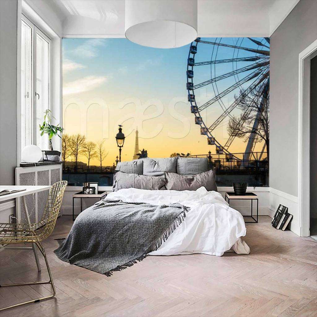 Фотообои в интерьере чертово колесо в париже  9-751 фото