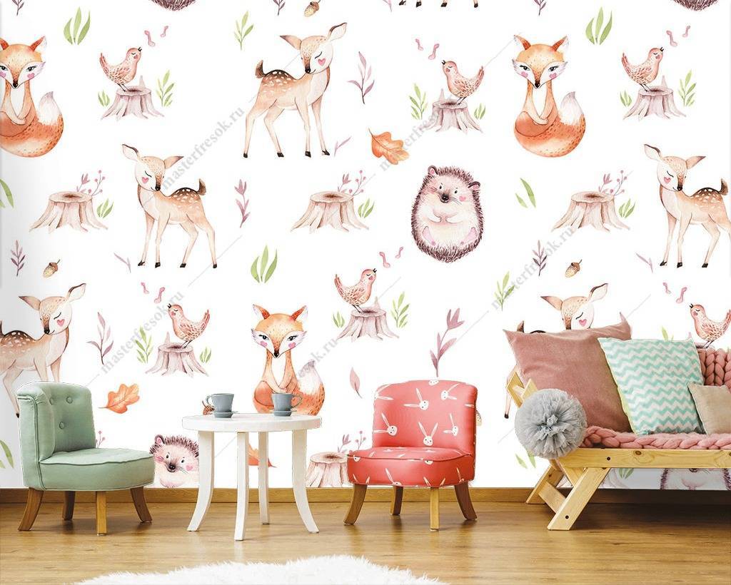 Фотообои Олени и ежики  12-730
