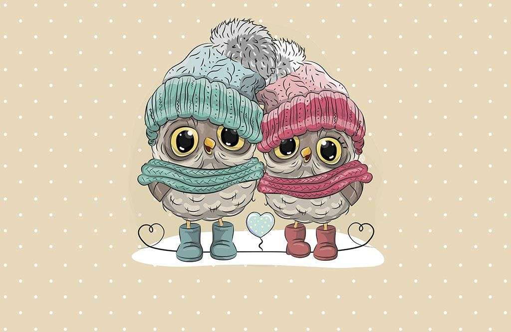 Фотообои в интерьере милые совята  12-1415 фото