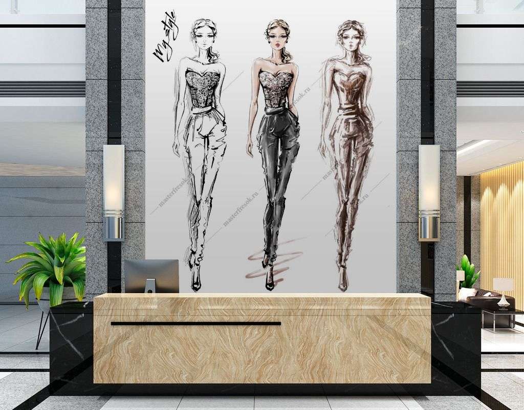 Фотообои в интерьере подиум  12-1382 фото