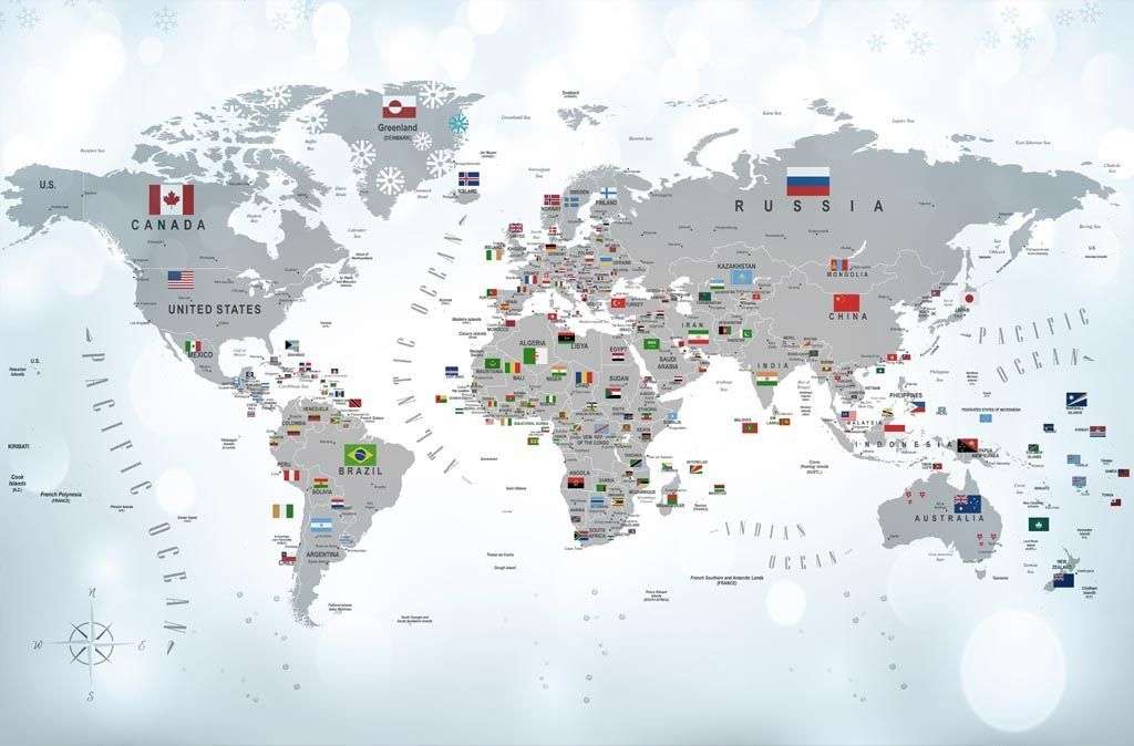 Фотообои в интерьере карта на английском языке  14-587 фото