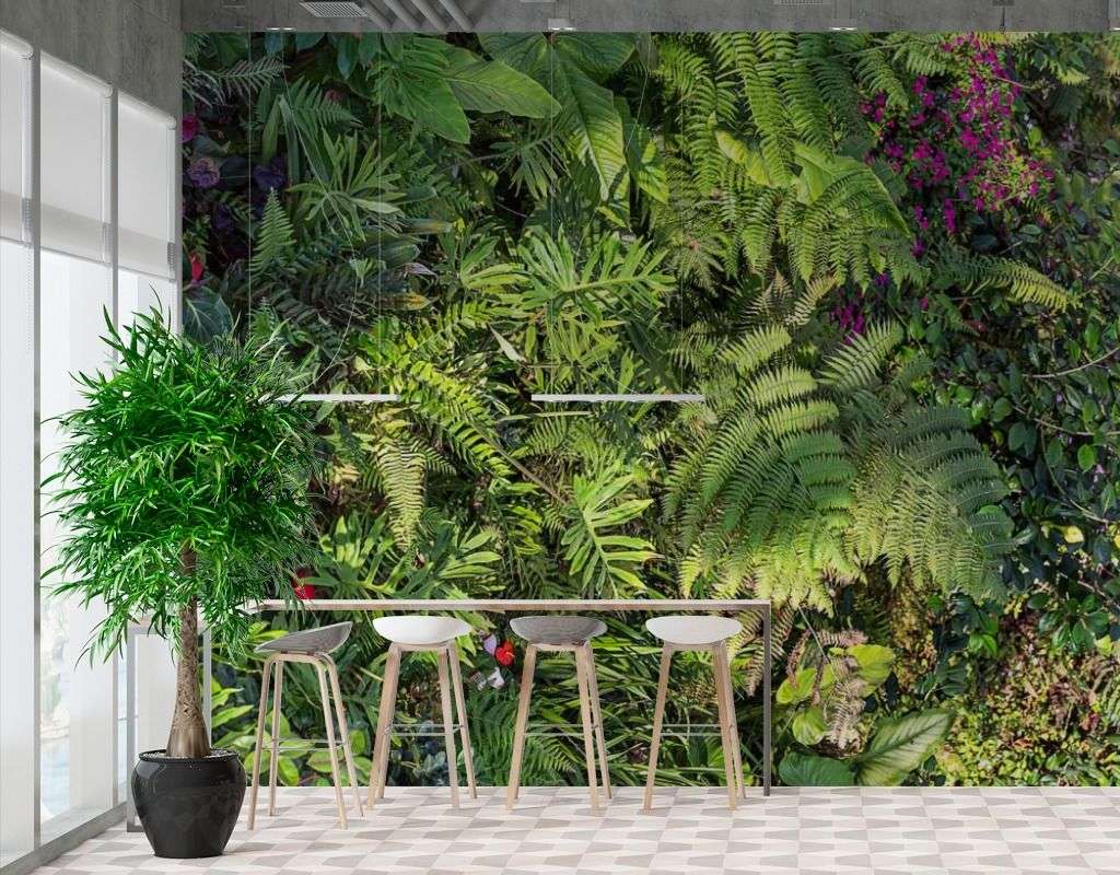 Фотообои в интерьере густой лес  9-1614 фото