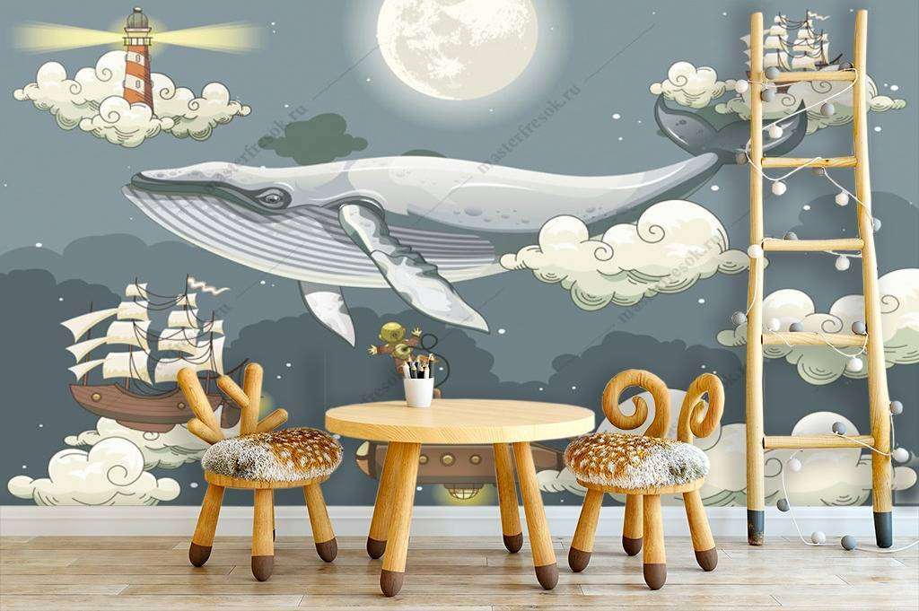 Фотообои в интерьере сказочные облака  12-954 фото