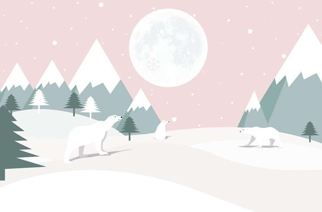 Фотообои в интерьере розовое небо  14-158 фото