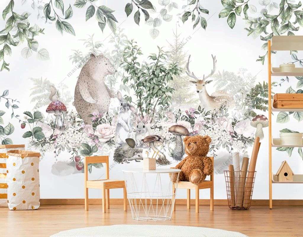 Фотообои в интерьере животные лесные  13-583 фото