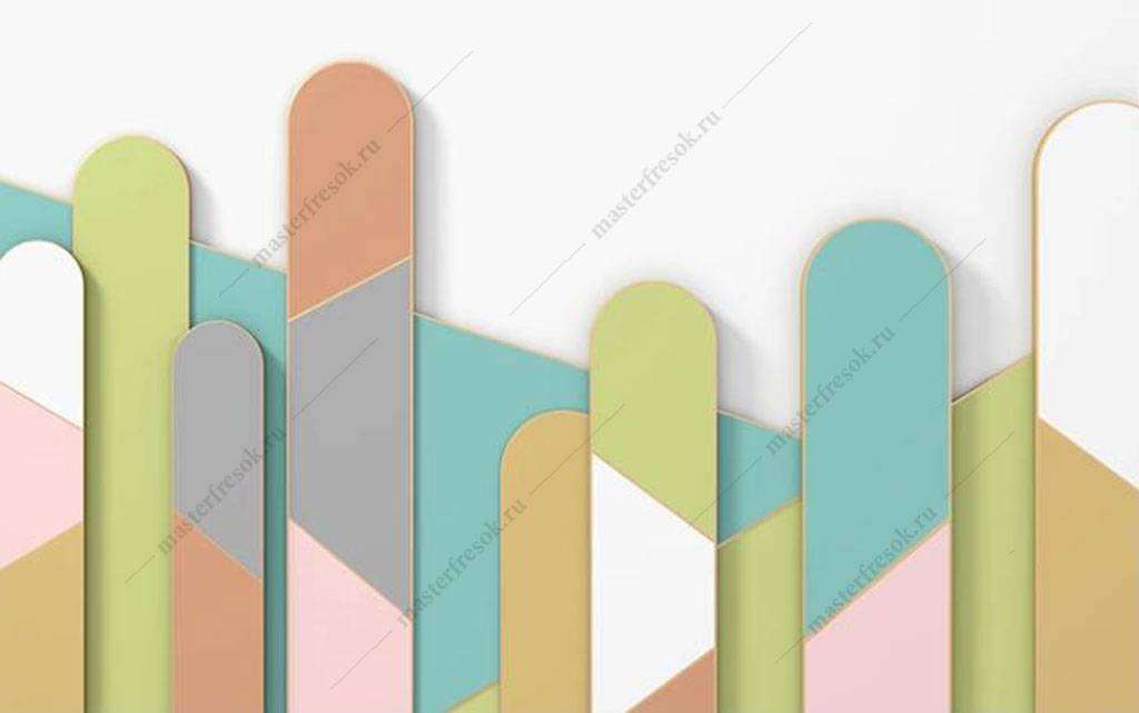 Фотообои в интерьере разноцветный забор  16-099 фото