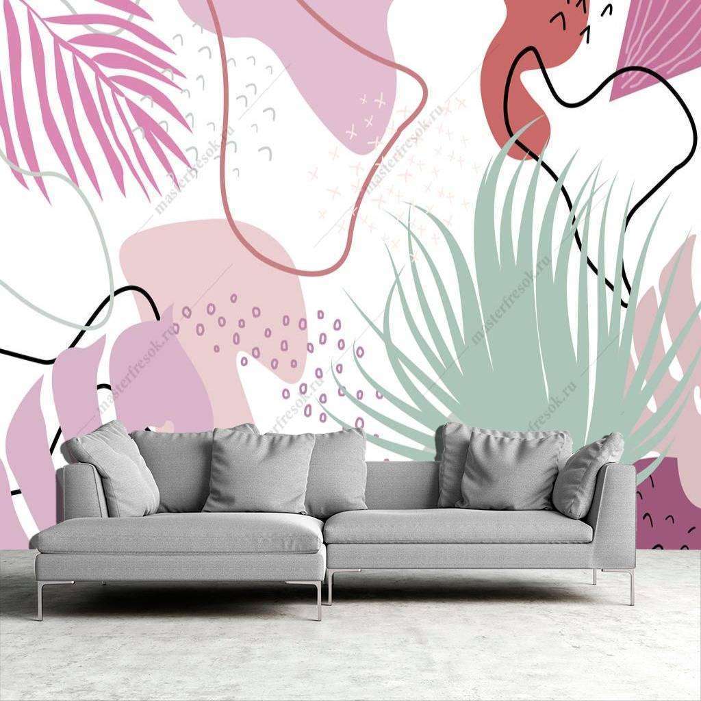 Фотообои Бесшовные обои на стену:  Листья абстракция. Артикул: 14-136  