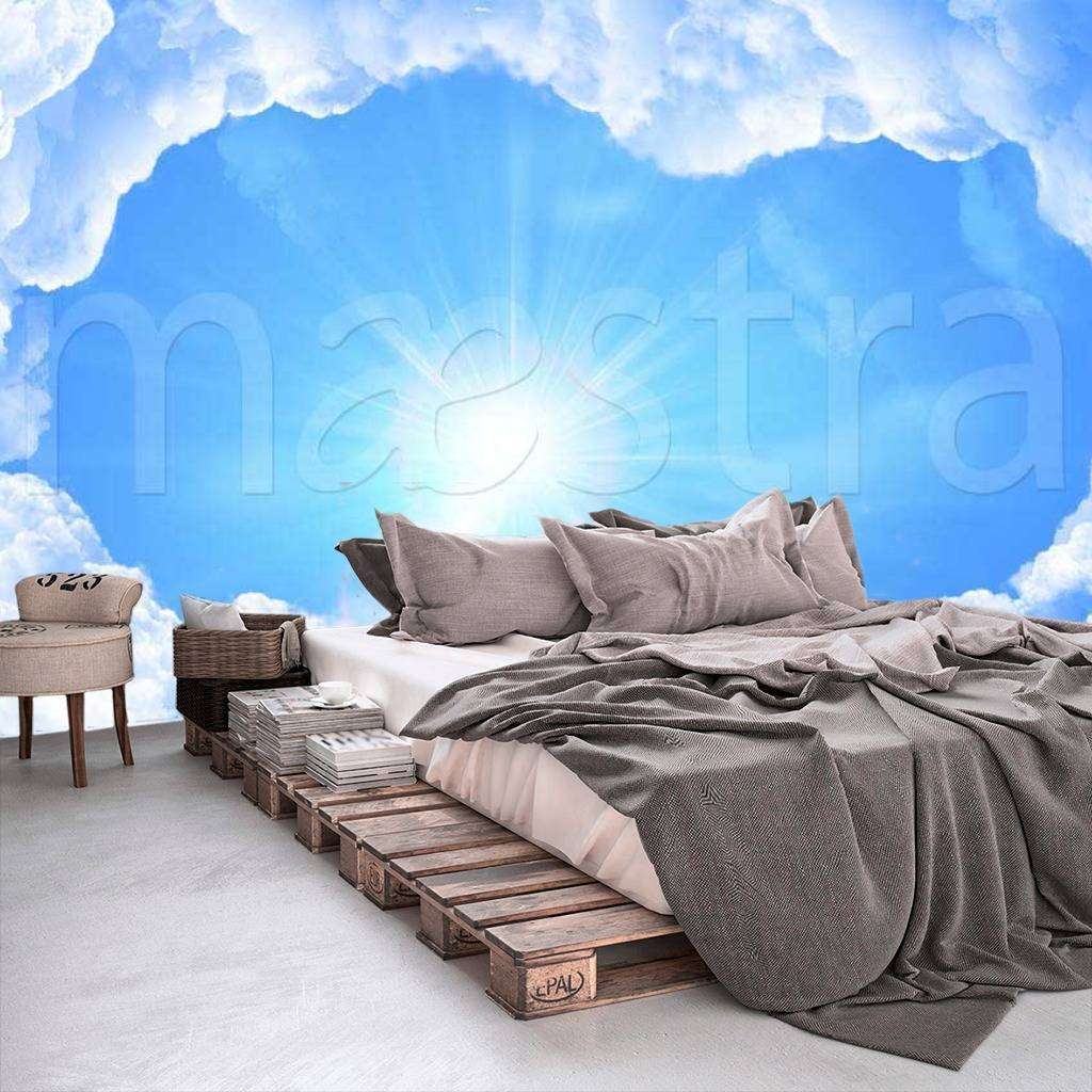 Фотообои в интерьере пространство голубого неба  9-335 фото