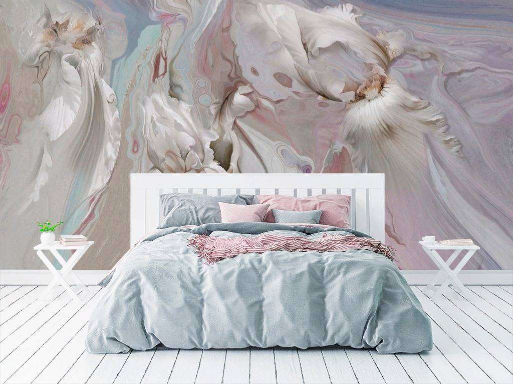 Фотообои в интерьере абстрактная живопись  13-257 фото