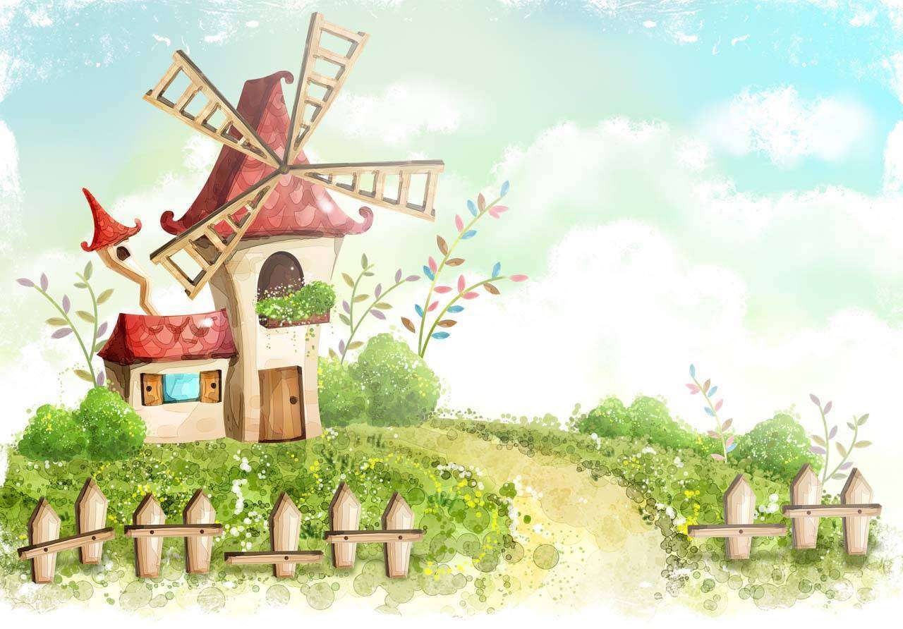 Фотообои в интерьере ветряная мельница  12-304 фото