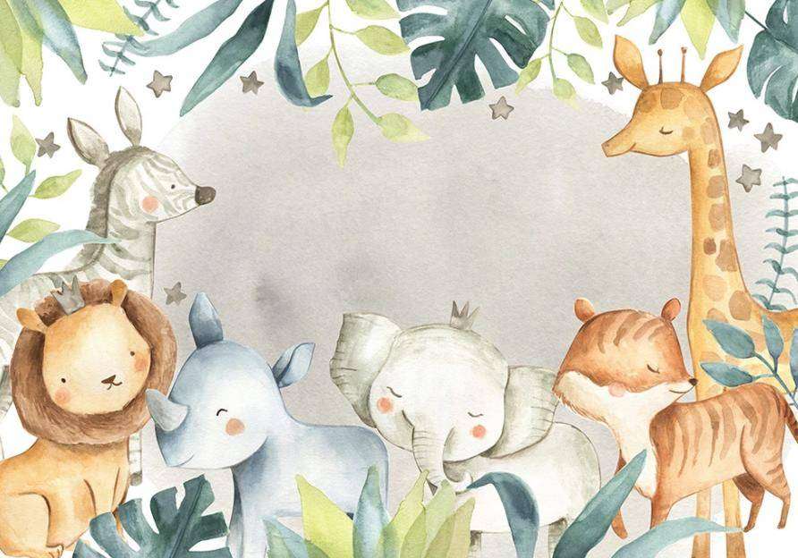 Фотообои в интерьере джунгли для малышей  15-349 фото