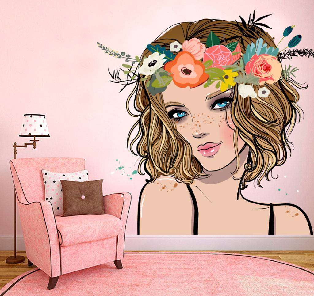 Фотообои Девочка с венком  12-644