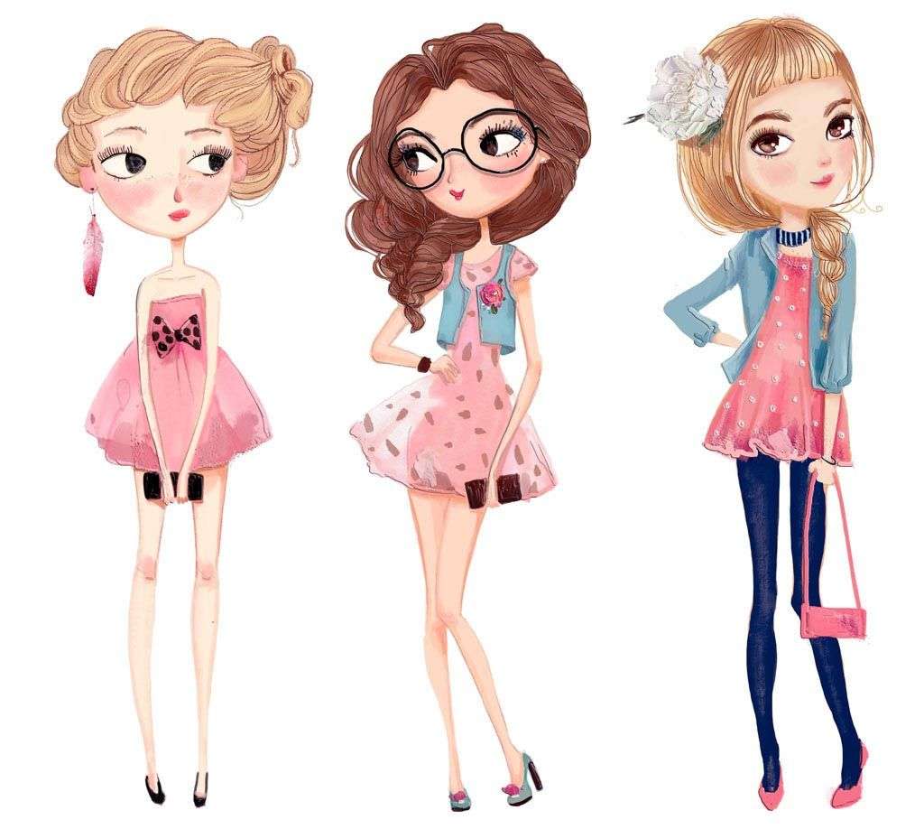 Фотообои в интерьере три подружки  12-643 фото