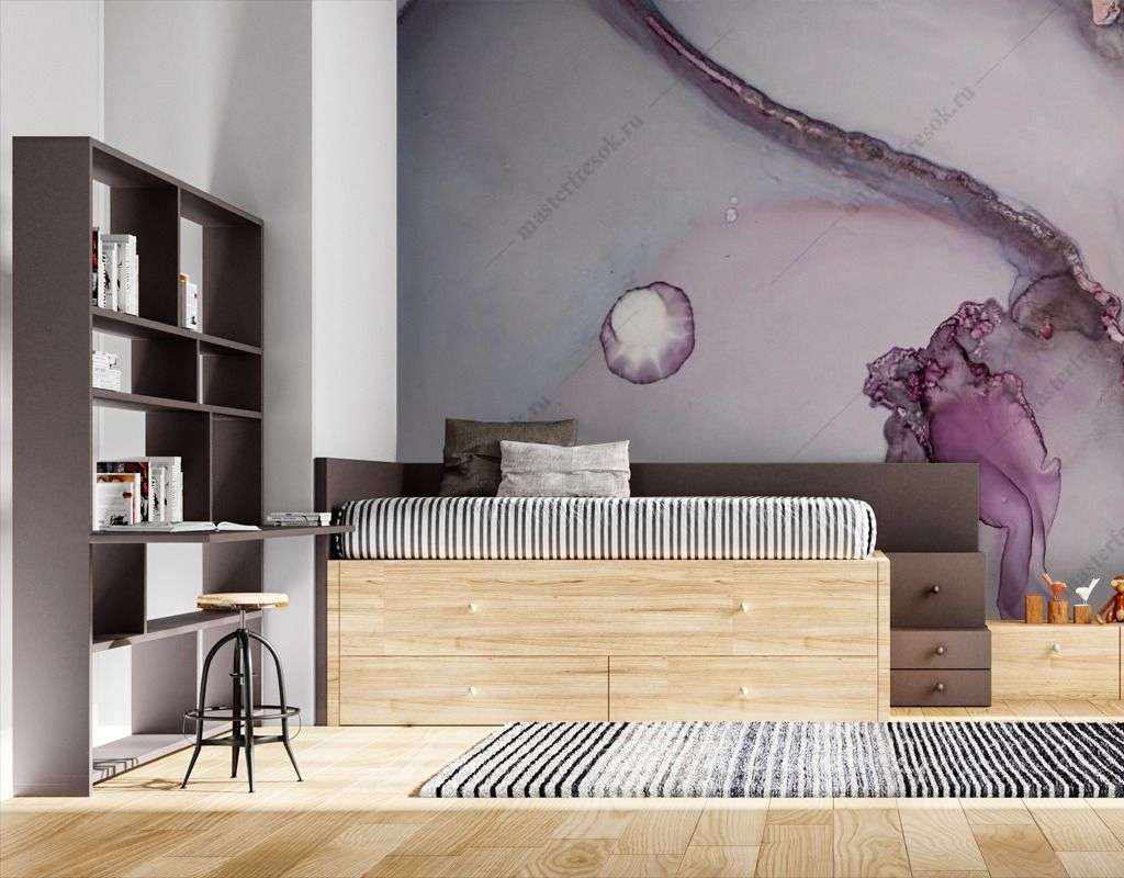 Фотообои в интерьере розовый мраморный фон  9-1561 фото