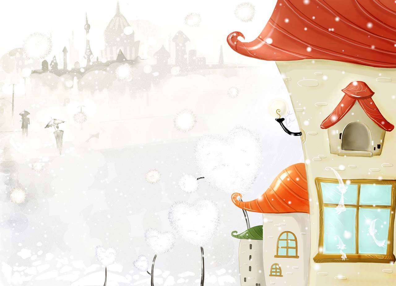 Фотообои в интерьере три домика  12-290 фото