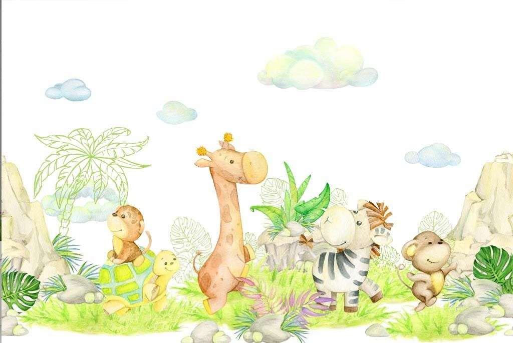 Фотообои в интерьере веселый жираф  14-605 фото