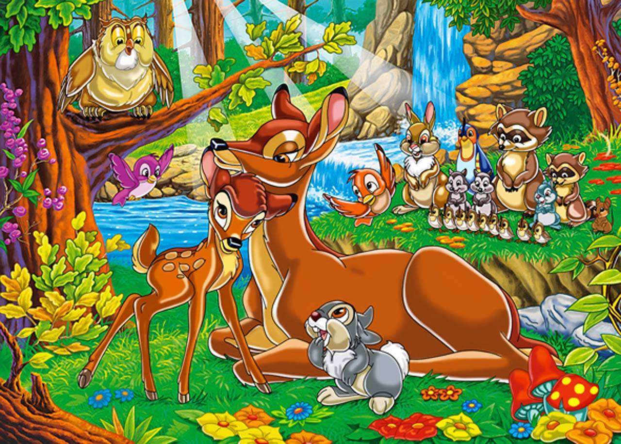 Фотообои в интерьере олененок бемби с мамой  12-258 фото