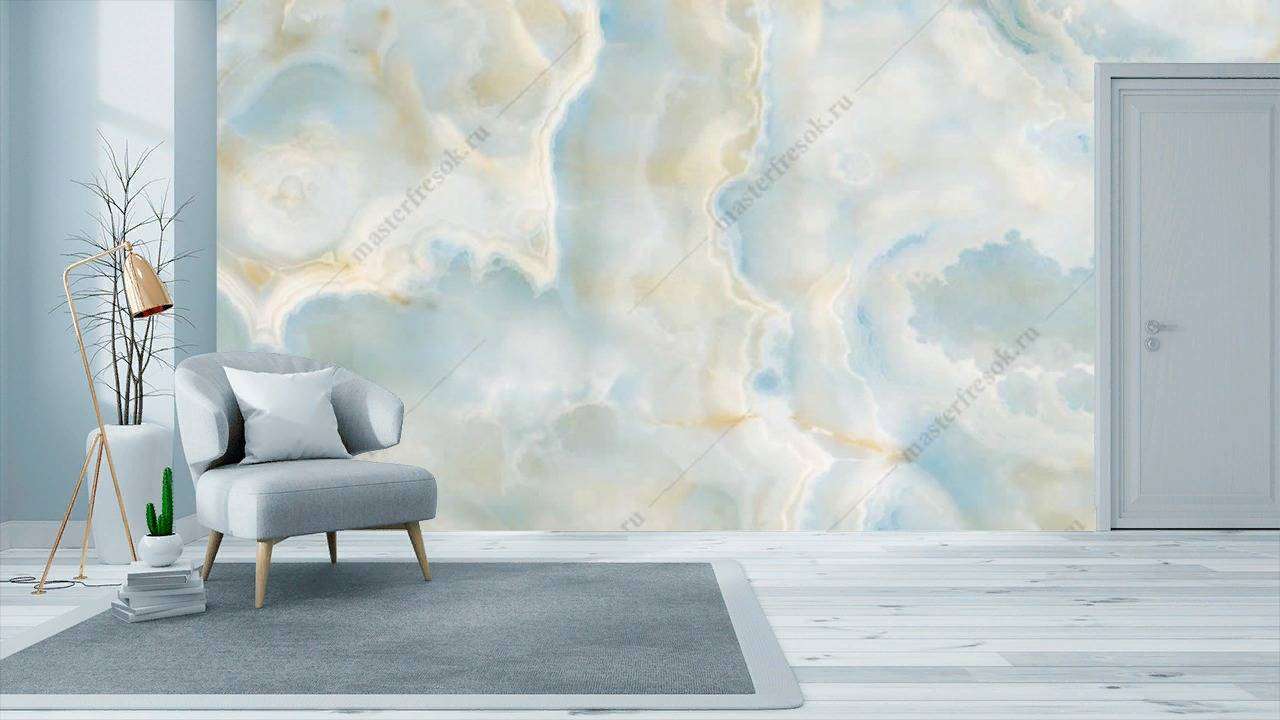 Фотообои в интерьере голубой оникс  9-1088 фото
