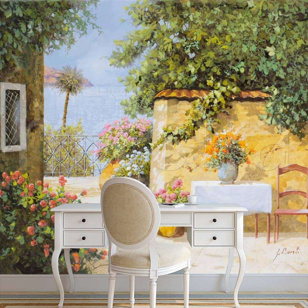 Фотообои Столик во дворе  8-043