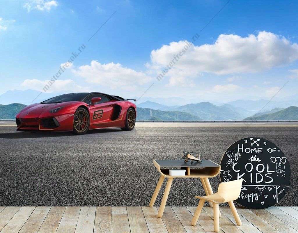 Фотообои в интерьере lamborghini  13-558 фото