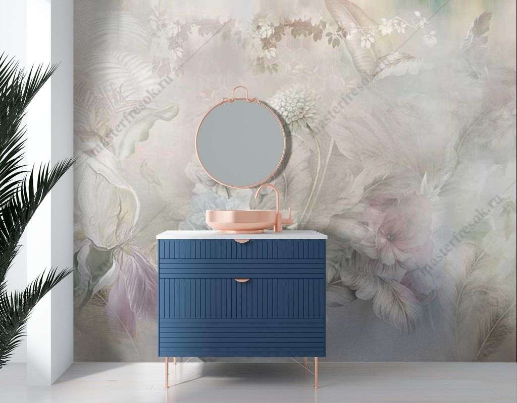 Фотообои в интерьере поляна ирисов  13-420 фото