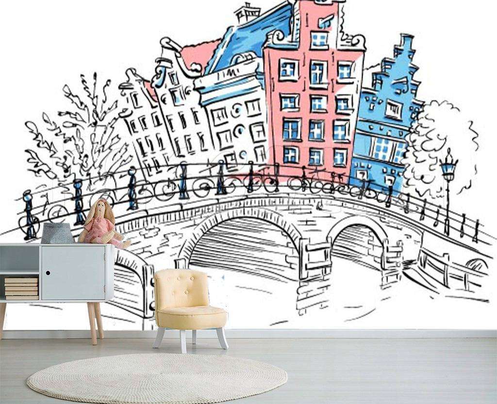 Фотообои в интерьере город граффити  12-493 фото