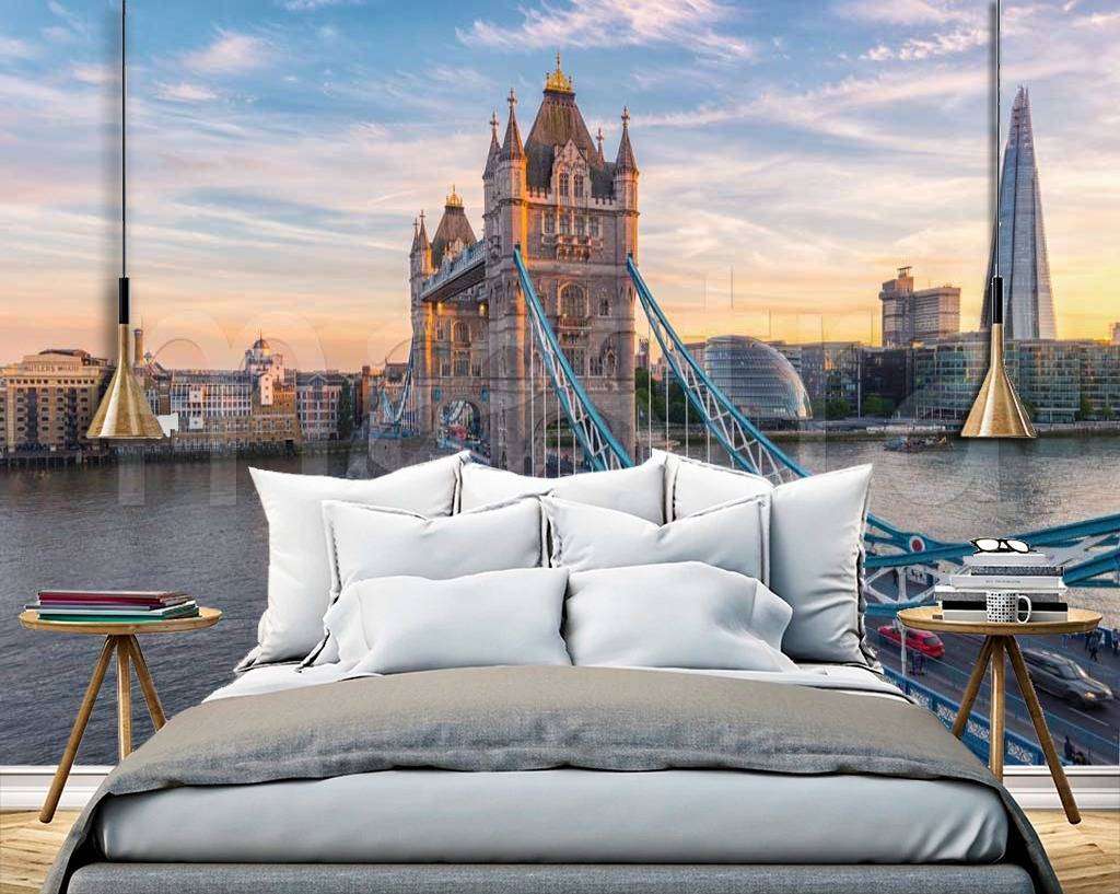 Фотообои в интерьере тауэрский мост в утренние часы  9-563 фото