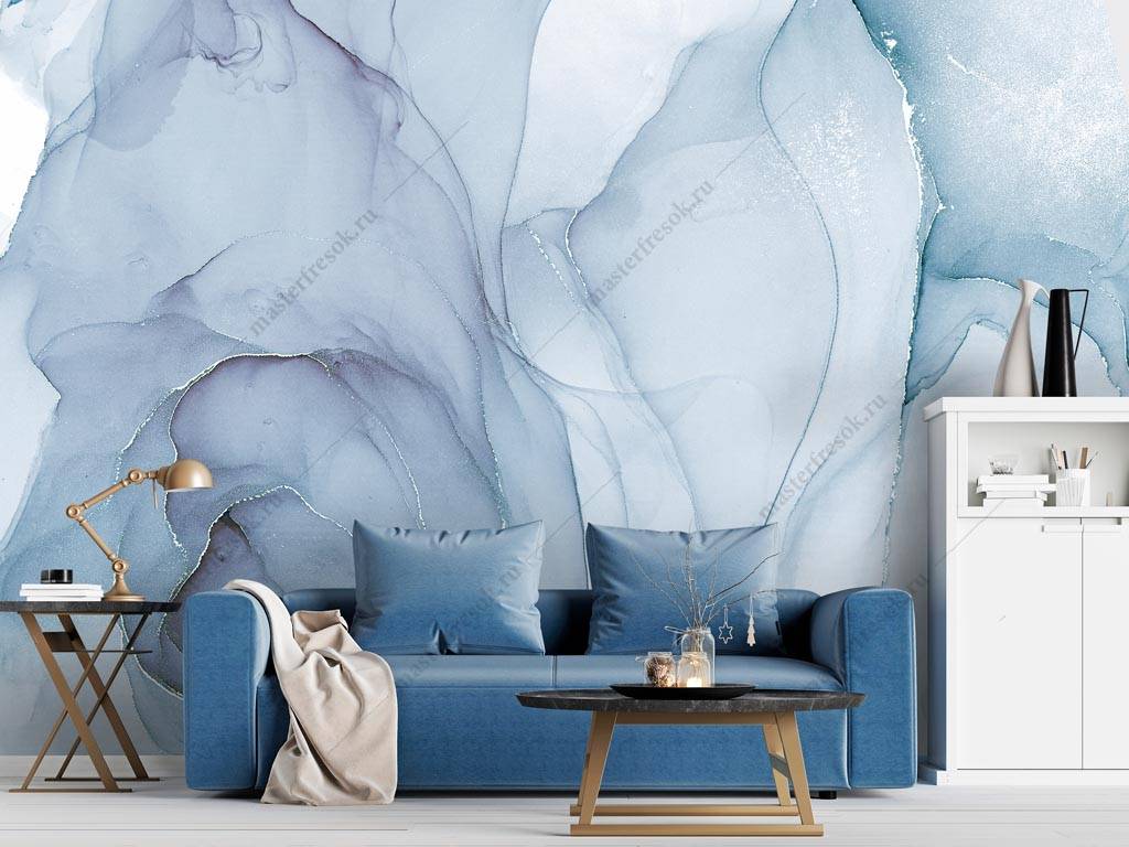 Фотообои Нежно-голубой флюид  9-1322