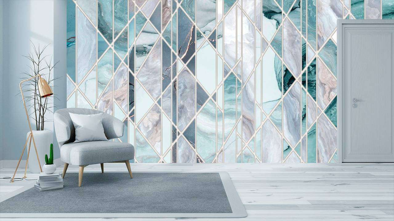 Фотообои в интерьере освежающая абстракция  13-080 фото