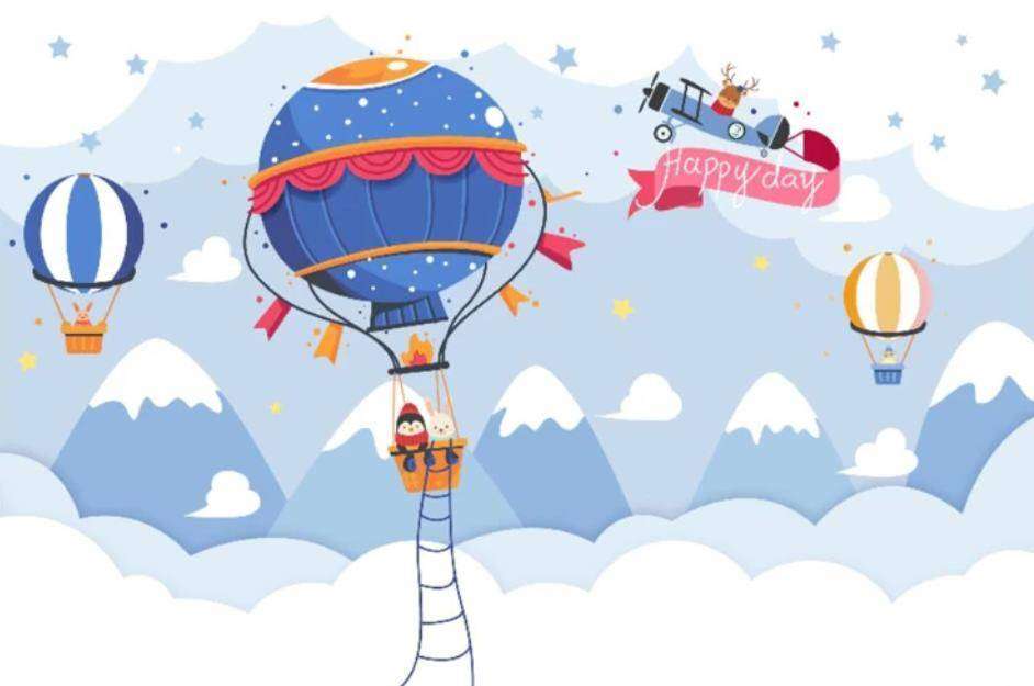 Фотообои в интерьере синий воздушный шар  15-337 фото