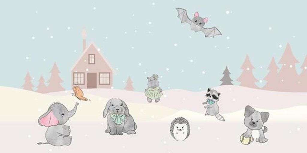 Фотообои в интерьере животные в сказочном городе  12-1299 фото