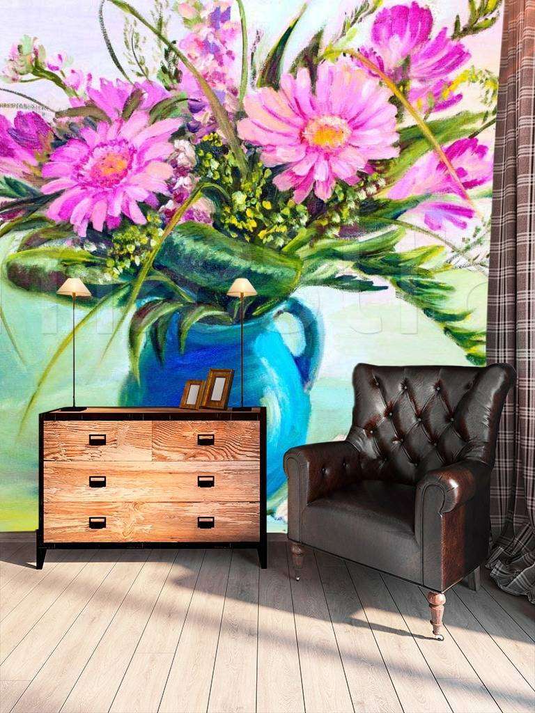 Фотообои Цветы в синей вазе  9-114