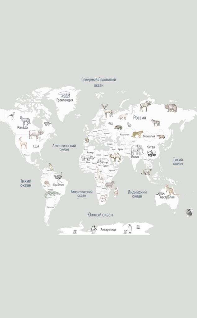 Фотообои в интерьере карта вертикальная  12-987 фото