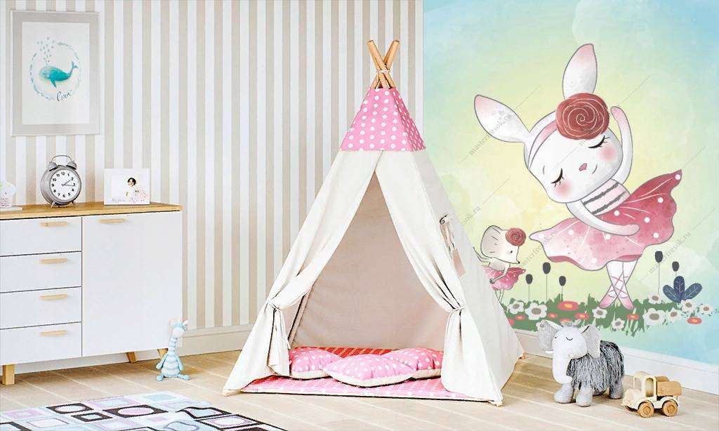 Фотообои в интерьере зайка балерина  12-468 фото