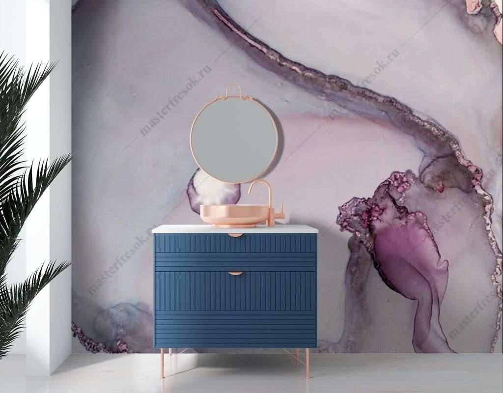 Фотообои в интерьере розовый мраморный фон  9-1561 фото