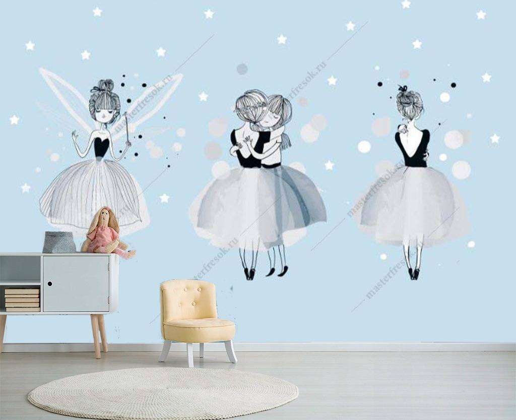Фотообои в интерьере девочка фея  14-029 фото