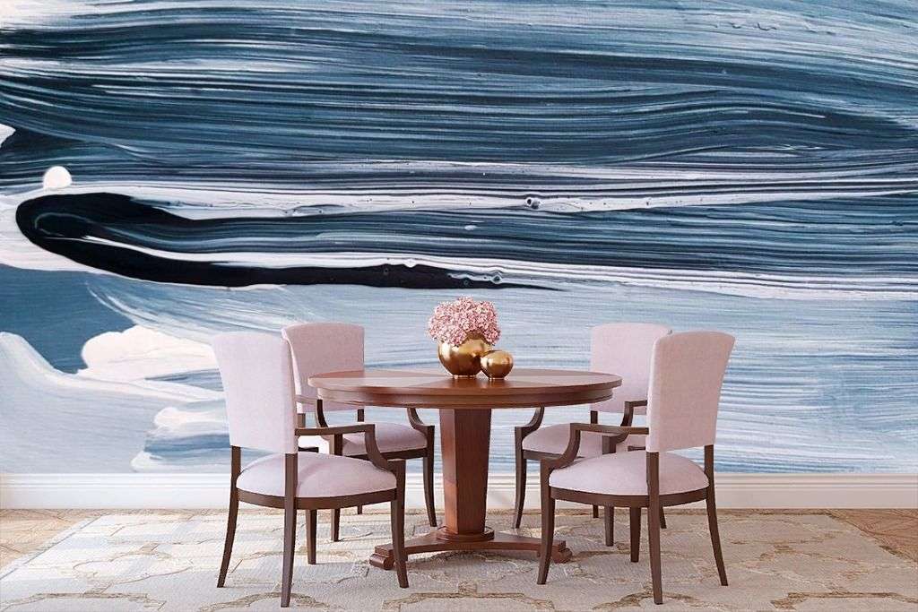 Фотообои в интерьере абстракция маслом  9-2071 фото