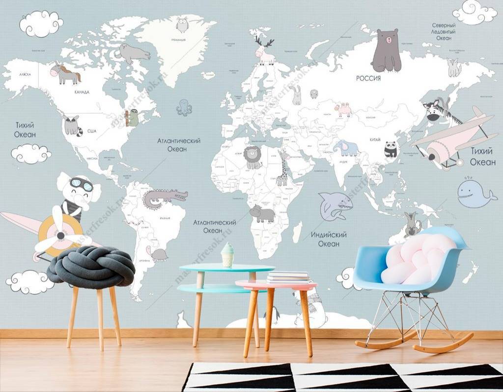 Фотообои Голубая карта  13-161