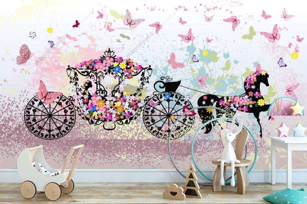 Фотообои в интерьере карета для принцессы  12-1243 фото