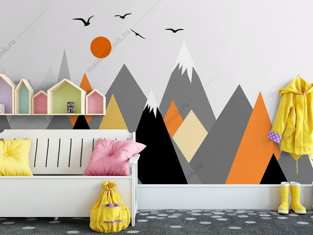 Фотообои Графика скандинаские горы  12-1535