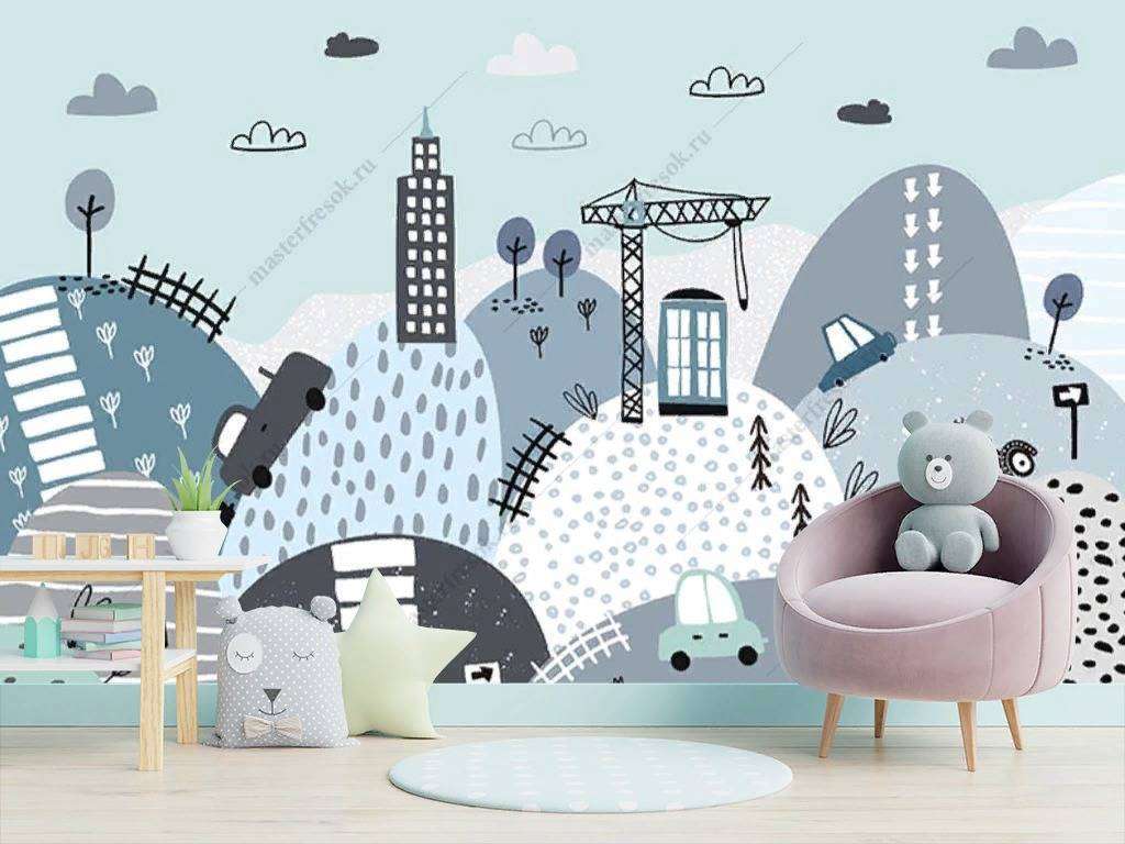 Фотообои в интерьере сказочный город в горах  12-1022 фото