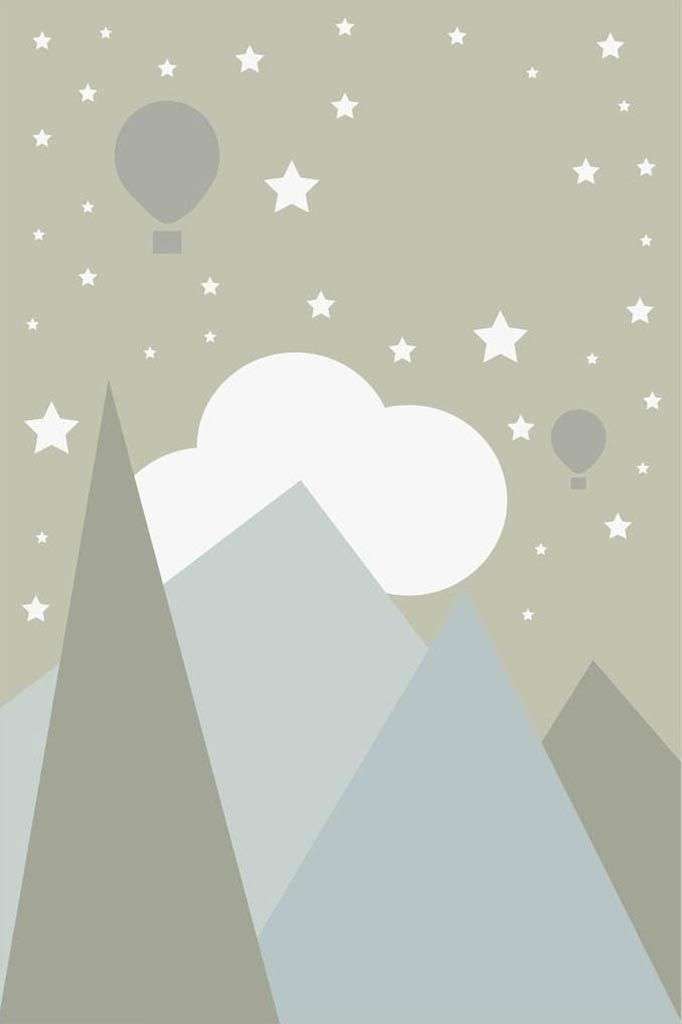 Фотообои в интерьере горы зеленые  12-845 фото