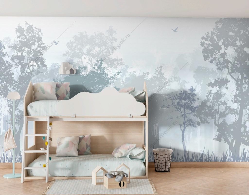 Фотообои Лес нежно голубой  12-1511