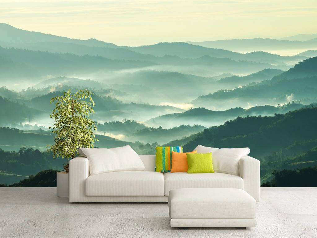 Фотообои Бесшовные обои на стену:  Холмы в тумане. Артикул: 9-969  